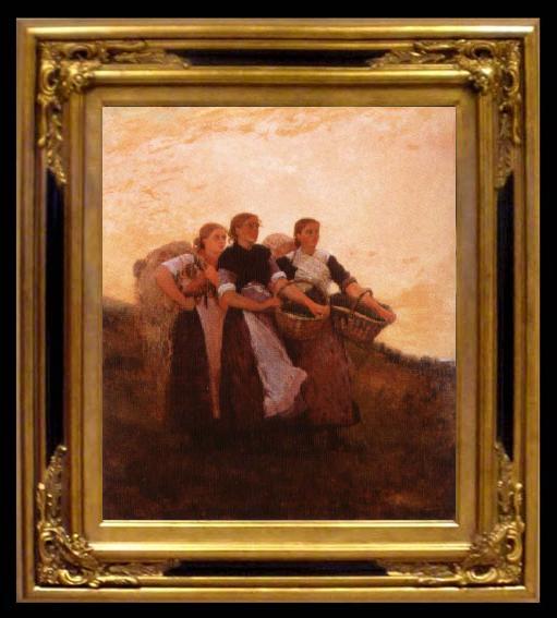 framed  Winslow Homer Listen,Lark, Ta010